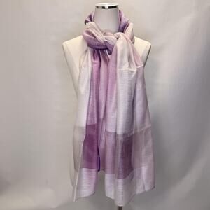 Pretty Persuasions Scarf Womens Purple Floral Rose Chiffon Rectangle Wrap Ombre
